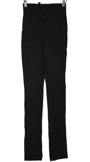 Womens Lululemon Skinny Will Pants Black Drawstring Pockets Leggings Size 2 thumbnail 1