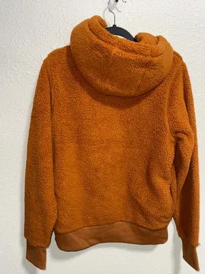 Athleta Tugga Sherpa Hoodie Womens Size Small‎ Burnt Orange Fleece Pullover thumbnail 4