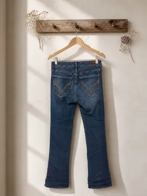 Hollister Deep Blue High-Rise Flare Jeans thumbnail 4