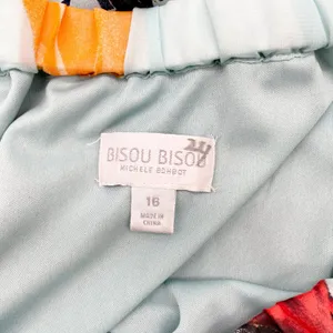 Bisou Bisou Floral Maxi Dress Womens 16 Ruffle Flowy Cottage‎ Tropical Romantic thumbnail 8