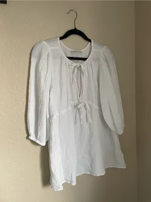 Abercrombie & Fitch Gauze Muslin Cotton Tie Front Beach Pool Coverup Size XS thumbnail 5