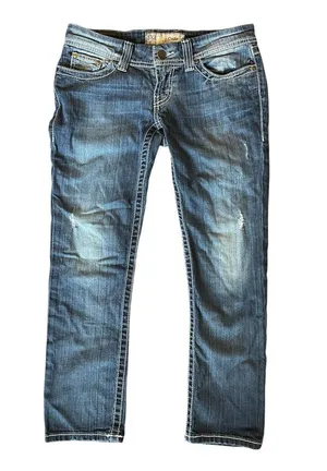 BKE Stella Low-Rise Cropped Jeans Women's 27 Blue Dark Wash Denim Stretch 90's thumbnail 1