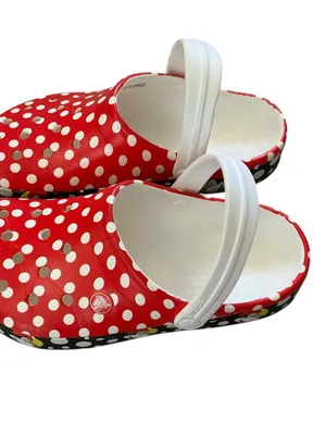Crocs x-Disney crocband Minnie Mouse polka dot clogs women’s size 7 red white thumbnail 4