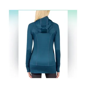 NWT Mondetta Longline Jacquard Zip Up Hooded Athletic Jacket Blue Size XXL thumbnail 2