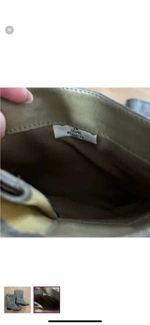 Stone colored mid calf boots thumbnail 2
