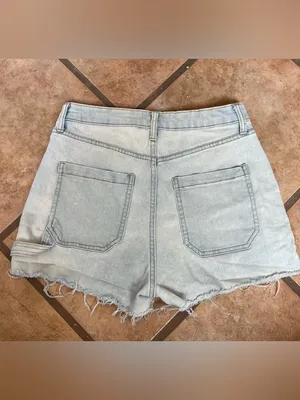 wild fable Light Wash highest rise Denim High-Rise Frayed Hem Shorts thumbnail 2