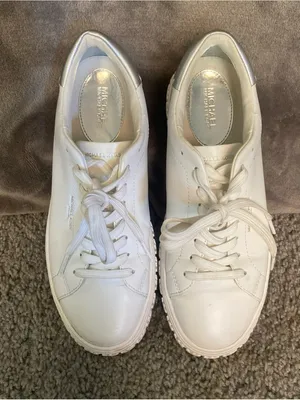 Michael Kors White Leather Low-Top Lace-Up Sneakers thumbnail 1