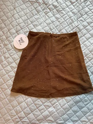 Princess Polly Brown Glitter Long Sleeve Mini Skirt Set thumbnail 3