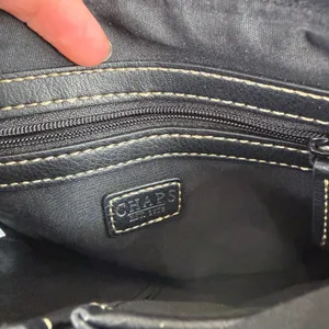 CHAPS Avery black convertible woven pocket zip faux leather wristlet crossbody‎ thumbnail 6