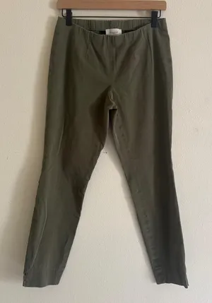 Via Masini 80 Firenze Olive Pull On Cigarette Pants Made Italy Stretch Ankle thumbnail 1