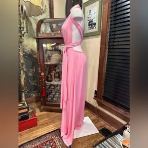 IBTOMCASTLE Multi-Way Infinity Dress XL Pink Maxi Bridesmaid Wedding Prom thumbnail 4