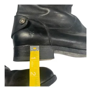 Frye size 9 B Melissa button back riding Black Leather Tall Boots thumbnail 4