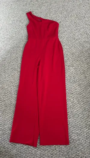 Crystal Doll red one shoulder jumpsuit thumbnail 1