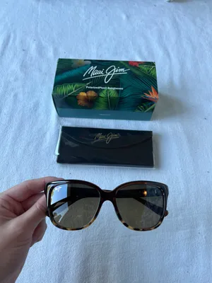 NWT Maui Jim Starfish Translucent Chocolate + Tortoise Frame Sunglasses w/ Trifold Case thumbnail 1