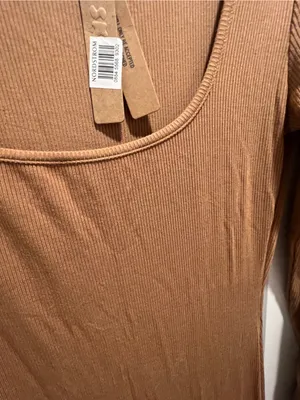 NWT SKIMS Soft Lounge Scoop Neck Maxi Dress - Camel thumbnail 9