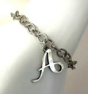 James Avery Sterling silver A monogram bracelet thumbnail 1