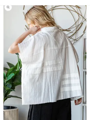 OLI & HALI Women’s White Button Down Shirt Sleeves Oversized Size Large thumbnail 2