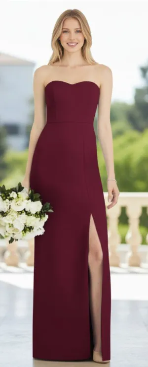 NWOT After Six X Nordstrom Spaghetti Strap V-Back Crepe Gown with Front Slit 4 thumbnail 1