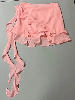 Pink Pastel Ruffle Y2K Mini Skirt Bottoms Size S 🎀✨ thumbnail 1