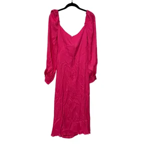 Farm Rio Pink Cut Out Cocktail Midi Dress Size Medium thumbnail 4