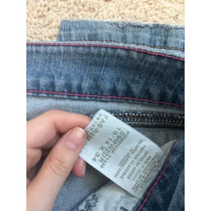 y2k mcbling Wrangler Premium Patch Low Rise Jeans Medium Wash Straight Leg 14x34 thumbnail 6