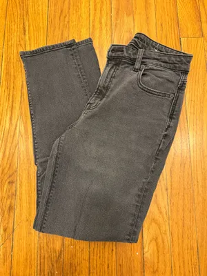 Black American Eagle Straight Mom Jeans thumbnail 3