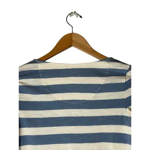Lauren Ralph Lauren Top Women XS Blue White Lace Up Striped Knit Preppy Coastal thumbnail 5