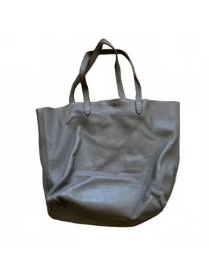 Cuyana Pebbled Leather Tote Bag Purse Taupe Monogram CAS thumbnail 2
