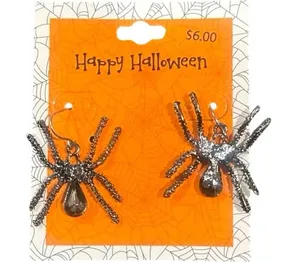 Halloween Spider Hanging Earrings​ Black thumbnail 1