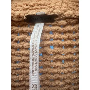 Free People Be Yours Pullover Sweater Camel Chunky Knit Oversized Cowl Neck XS thumbnail 6