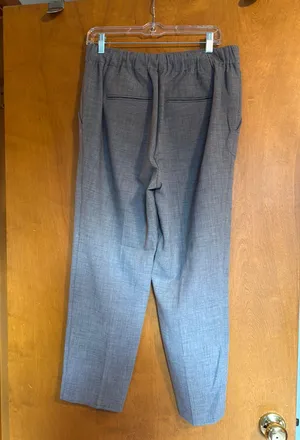 Ann Taylor Grey Pleated Pull-On Dress Pant M  thumbnail 2