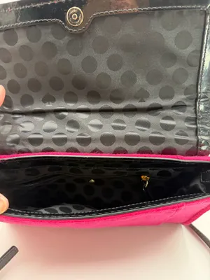 Vintage Kate Spade New York Pink Red Felt Crossbody Bag Gold Hardware thumbnail 2