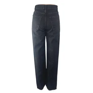 Zara Women's Black Beaded Rhinestone High Waist Wide Leg Denim Mom Jeans Size 2 thumbnail 2