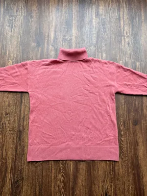 L.L.Bean Women’s Pink Cashmere Turtleneck Sweater Soft Knit Pullover- Size Me thumbnail 3