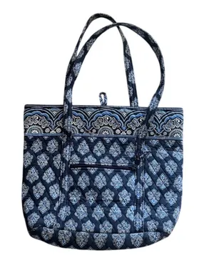 Vera Bradley Tote Bag Womens Large Blue Night and Day Quilted Cotton Excellent thumbnail 2