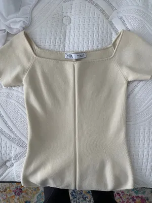 ZARA Knit Cream Off Shoulder Bodysuit thumbnail 6
