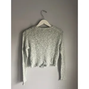 Vintage Cottage Dainty Cropped Cardigan Sweater Light Blue Ribbon Small Y2K USA thumbnail 12