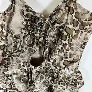 Bardot NWT Animal Print Strappy Layered‎ Dress Tiered Ruffle Women’s Size 4/XS thumbnail 7