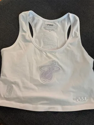 PRO White Miami Heat Crop Tank Top thumbnail 1