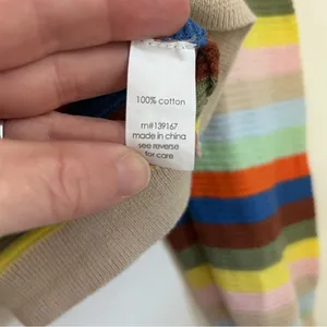 27 Miles Malibu Rainbow Stripe Button Down V Neck Knit Preppy Cardigan Sweater L thumbnail 6