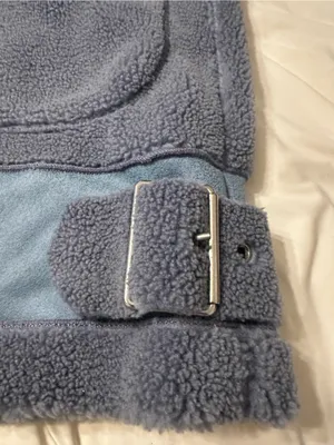 Jules Kae Sherpa Kylie Moto Jacket -Faux Shearling - Slate Blue -Sz vS (estimate thumbnail 9