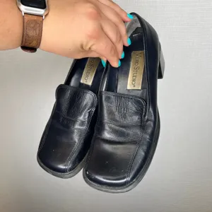 Vero Studio Womens Navy‎ Blue Leather Square Toe Block Heel Loafers Size 7.5 M thumbnail 2