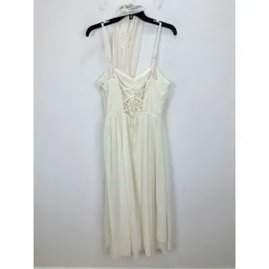 NEW Lulus Irresistibly Darling Ivory Chiffon Midi Dress and Scarf Set Large thumbnail 7