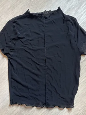 Princess Polly Black Short Sleeve Mesh-Inset Tee thumbnail 1