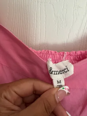 Pink Puff Sleeve Dress Size M thumbnail 3