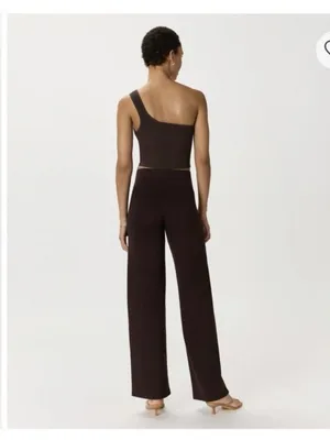 Quince Ultra-Stretch Ponte Wide Leg Pants Espresso Brown Size S thumbnail 2