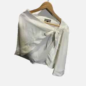 4SI3NNA White Shimmer Wrap Mini Skirt with Side Tie Detail Womens Size‎ Medium thumbnail 2