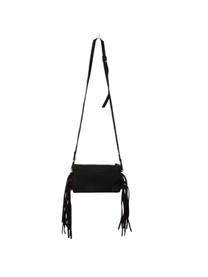 American Darling Western Crossbody Purse Red Cowhair Leather Fringe Aztec Girl thumbnail 3