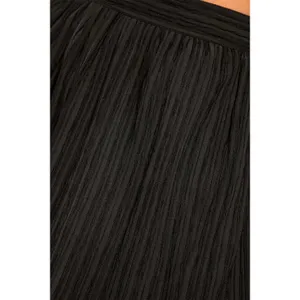 Lulus Midsummer Memories Black Mid-Rise Maxi Skirt Side Slit Plisse Large NWT thumbnail 5