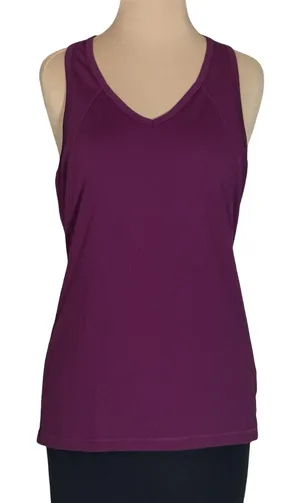 Alo Yoga Dark Plum Mesh Back Racerback Tank Top Medium thumbnail 1